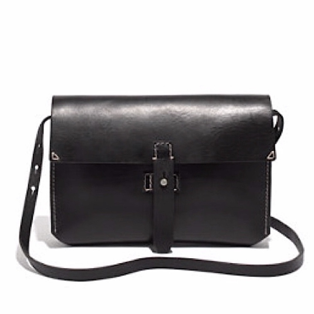 Madewell Dover Bag in Black Structured Leather Crossbody Shoulder or Clutch